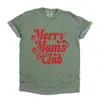 Simply Sage Market Merry Mom's Club Distressed - Women's Garment Dyed Graphic T-shirt In Pink