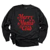Simply Sage Market Merry Mom's Club Distressed - Women's Garment Dyed Long Sleeve Graphic T-shirt In Black