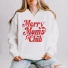 Simply Sage Market Merry Mom's Club Distressed - Women's Lightweight Garment Dyed Sweatshirt In White