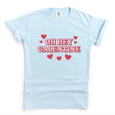 Simply Sage Market Oh Hey Galentine Hearts - Women's Garment Dyed Graphic T-shirt In Blue