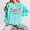 Simply Sage Market Oh Hey Galentine Hearts - Women's Lightweight Garment Dyed Sweatshirt In Multi