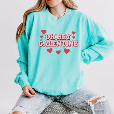 Simply Sage Market Oh Hey Galentine Hearts - Women's Lightweight Garment Dyed Sweatshirt In Multi