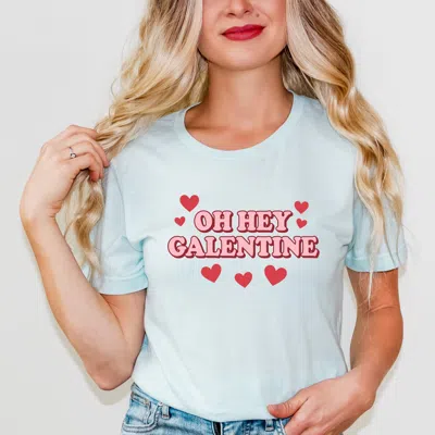 Simply Sage Market Oh Hey Galentine Hearts - Women's Short Sleeve Graphic T-shirt In Blue