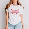 Simply Sage Market Oh Hey Galentine Hearts - Women's Garment Dyed Graphic T-shirt In White