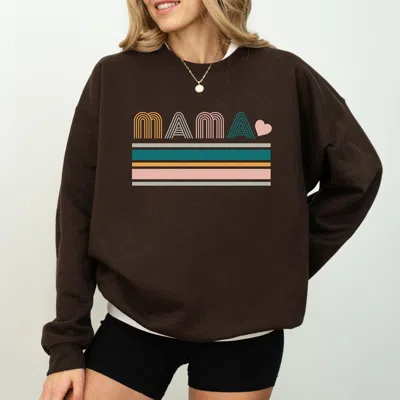 Simply Sage Market Retro Mama Stripes - Women's Graphic Sweatshirt In Gold