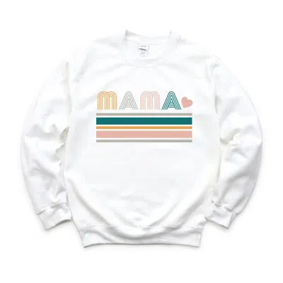 Simply Sage Market Retro Mama Stripes - Women's Graphic Sweatshirt In White