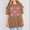 Simply Sage Market S. W.smiley Smiley Face Coquette Chart - Women's Garment Dyed Graphic T-shirt In Brown