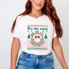 Simply Sage Market S. W.smiley The Most Wonderful Time Smiley - Women's Garment Dyed Graphic T-shirt In White