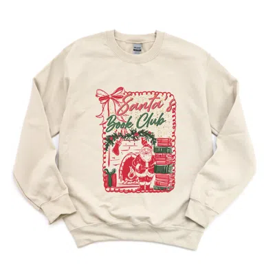 Simply Sage Market Santa's Book Club Coquette - Women's Graphic Sweatshirt In Neutral