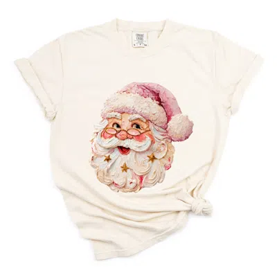 Simply Sage Market Santa Face Textured Paint - Women's Garment Dyed Graphic T-shirt In Neutral
