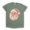 Simply Sage Market Santa Face Textured Paint - Women's Garment Dyed Graphic T-shirt In Pink