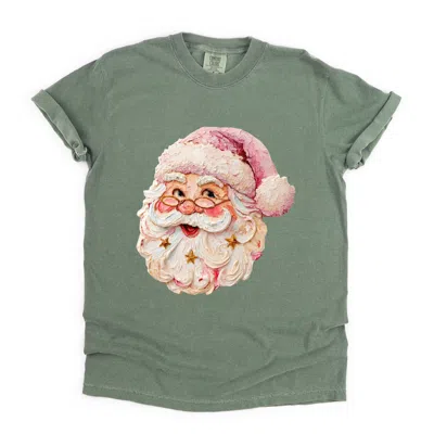 Simply Sage Market Santa Face Textured Paint - Women's Garment Dyed Graphic T-shirt In Pink