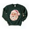 Simply Sage Market Santa Face Textured Paint - Women's Graphic Sweatshirt In Green