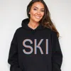 Simply Sage Market Ski Pastel - Women's Graphic Hoodie In Black