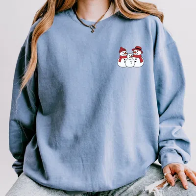 Simply Sage Market Snowman Family - Women's Lightweight Garment Dyed Sweatshirt In Multi