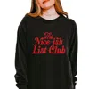 Simply Sage Market The Nice-ish List Club Distressed - Women's Garment Dyed Long Sleeve Graphic T-shirt In Black
