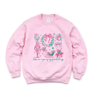 Simply Sage Market These Are A Few Of My Favorite Things Coquette - Women's Graphic Sweatshirt In Pink