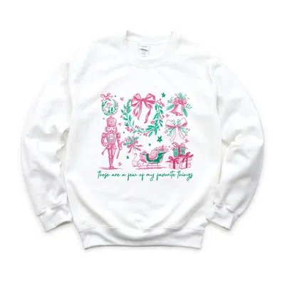 Simply Sage Market These Are A Few Of My Favorite Things Coquette - Women's Graphic Sweatshirt In White