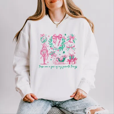 Simply Sage Market These Are A Few Of My Favorite Things Coquette - Women's Lightweight Garment Dyed Sweatshirt In White