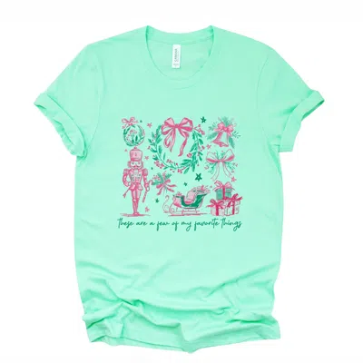 Simply Sage Market These Are A Few Of My Favorite Things Coquette - Women's Short Sleeve Graphic T-shirt In Green