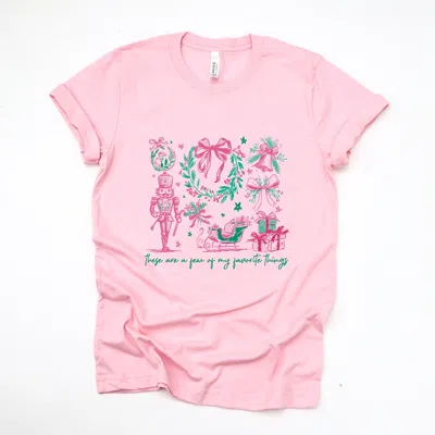 Simply Sage Market These Are A Few Of My Favorite Things Coquette - Women's Short Sleeve Graphic T-shirt In Pink