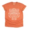 Simply Sage Market Tiger Face Mandala - Women's Garment Dyed Graphic T-shirt In Orange