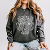 Simply Sage Market Tiger Face Mandala - Women's Lightweight Garment Dyed Sweatshirt In Multi