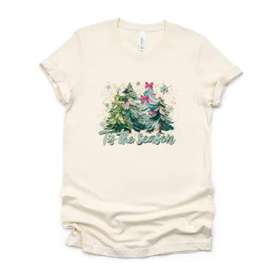 Simply Sage Market Tis The Season Painted Trees - Women's Short Sleeve Graphic T-shirt In Neutral