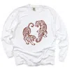 Simply Sage Market Two Tigers - Women's Garment Dyed Long Sleeve Graphic T-shirt In White