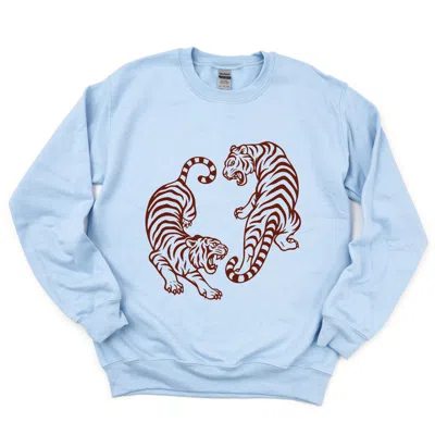 Simply Sage Market Two Tigers - Women's Graphic Sweatshirt In Blue