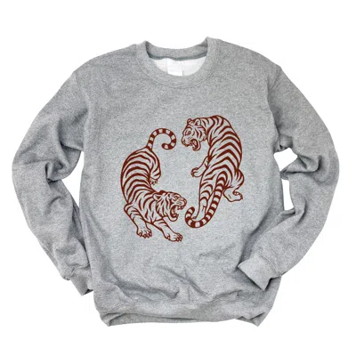 Simply Sage Market Two Tigers - Women's Graphic Sweatshirt In Pink