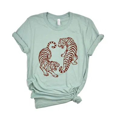 Simply Sage Market Two Tigers - Women's Short Sleeve Graphic T-shirt In Green