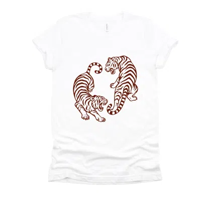 Simply Sage Market Two Tigers - Women's Short Sleeve Graphic T-shirt In White