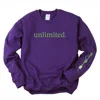 Simply Sage Market Unlimited Green Broom Front & Full Sleeve Design - Women's Graphic Sweatshirt In Purple