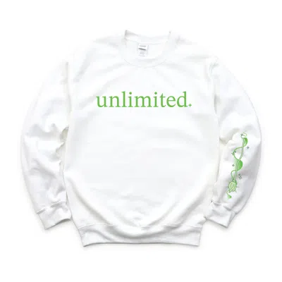 Simply Sage Market Unlimited Green Broom Front & Full Sleeve Design - Women's Graphic Sweatshirt In White