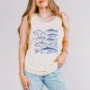 Simply Sage Market Vintage Fish - Women's Garment Dyed Graphic Tank Top In Multi