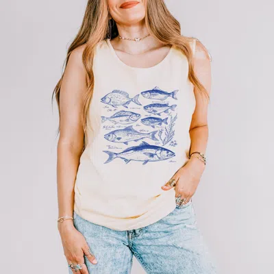 Simply Sage Market Vintage Fish - Women's Garment Dyed Graphic Tank Top In Multi