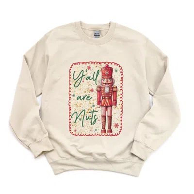 Simply Sage Market Y'all Are Nuts Nutcracker - Women's Graphic Sweatshirt In Black