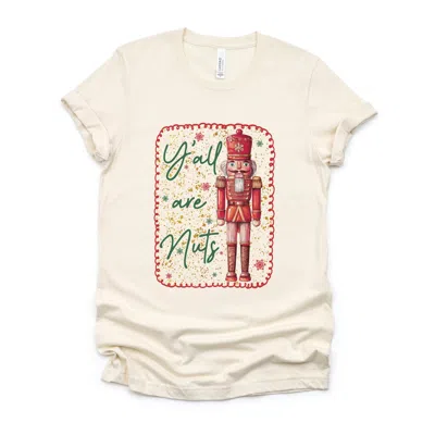 Simply Sage Market Y'all Are Nuts Nutcracker - Women's Short Sleeve Graphic T-shirt In White