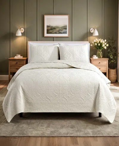 Simply Soft Heavily Stitched Solid 3-pc. Quilt Set, King In Brown