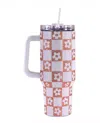 Simply Southern 30 oz Sequin Tumbler In Checkered White In Multi