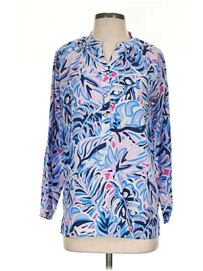 Pre-owned Simply Southern 3/4 Sleeve Blouse In Blue