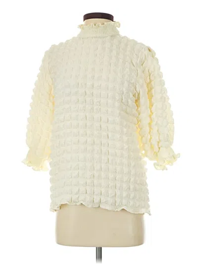 Pre-owned Simply Southern 3/4 Sleeve Blouse In White