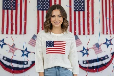 Simply Southern American Flag Sweater In White