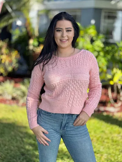 Simply Southern Back To The Basics Sweater In Pink