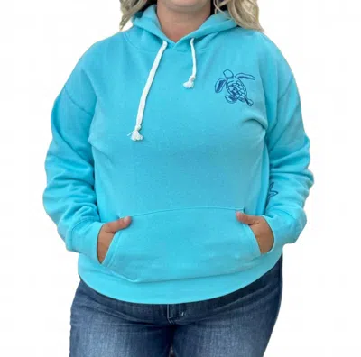 Simply Southern Beach Embroidered Hoodie In Blue