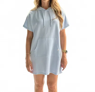 Simply Southern Betsy Short-sleeved Hoodie Dress In Powder In Blue