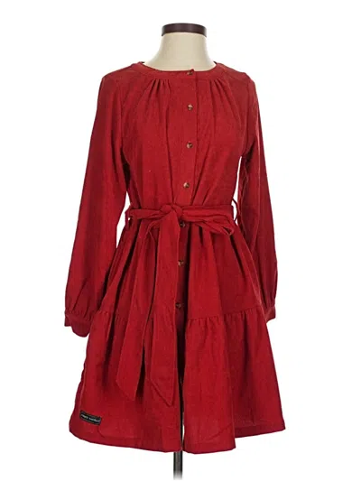 Pre-owned Simply Southern Casual Dress In Burgundy