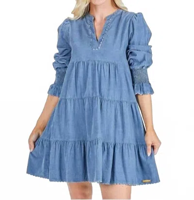 Simply Southern Corduroy Dress In Blue