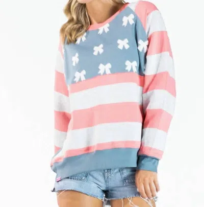 Simply Southern Flag Sweatshirt In Blue